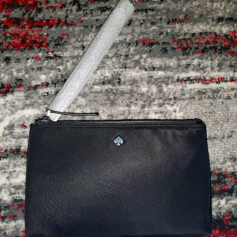 Kate spade black double zipper wristlet